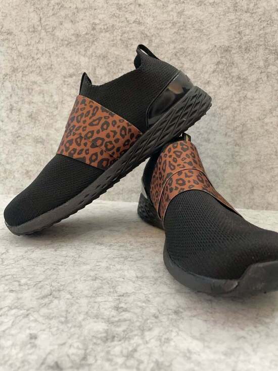 Avia Shoes - Avia Women's Memory Foam Slip-On Walking Shoes with Cheetah Print Elastic Strap
